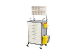 China Deluxe Medical Medication Trolleys , Adjustable Nursing Cart factory