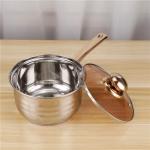 Golden Handle Kitchen Sauce Pans Stainless 201 Cooking Pot Set 16cm