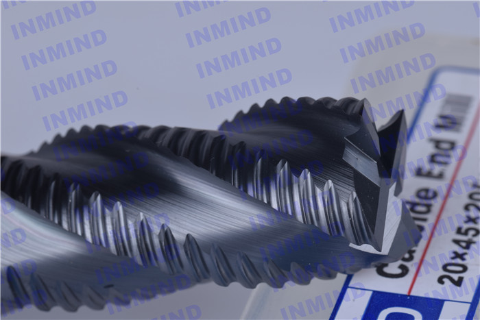 HRC55 4 Flute 20mm Roughing End Mills / Solid Carbide Endmills Tools For Milling