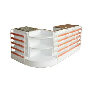 China Stainless Steel Checkout Counter Supermarket Checkout Counter With The Corner factory