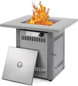 China Modern Smoke Free Square Fire Pit Table Metal Propane Brazier For Patio factory