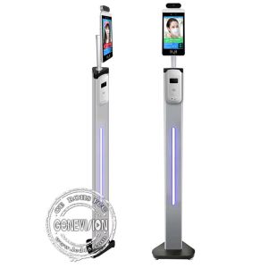 8" EU Health Code Scanner Facial Recognition Thermometer Body Temperature