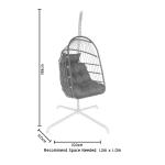 Outdoor Furniture Patio Swing Hanging Egg Chair with Steel Frame and Rope Weave