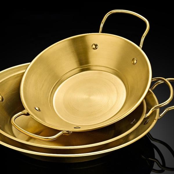 Wholesale TOP Seller Gold Cookware Dry Pan Stainless Steel Ramen Pots Seafood