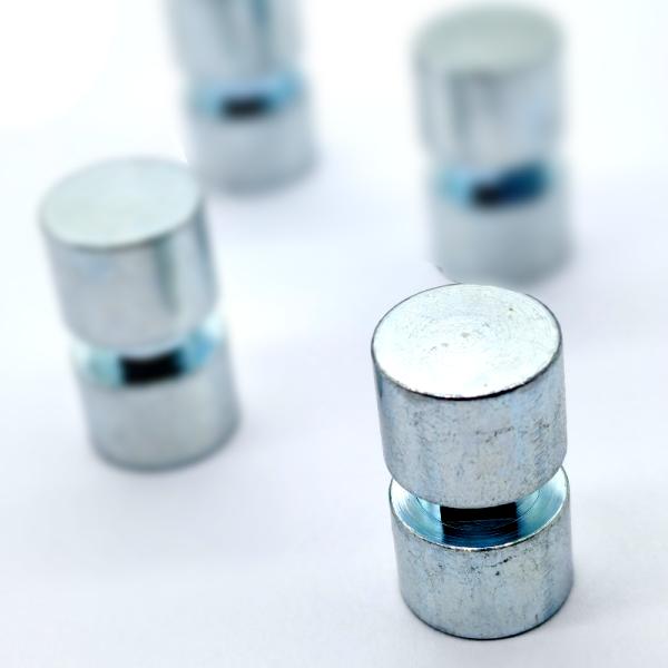 High-Precision Zinc-Coated Cylindrical Pin – Blue & White Plating for Hardware & Automotive Use