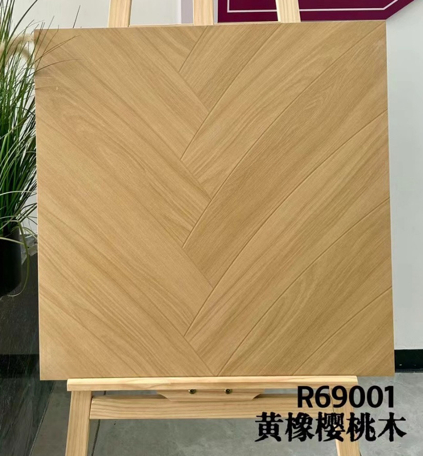 Herringbone 600x600mm Brown Wooden Ceramic Tile And Vintage Floor Tiles For Living Room