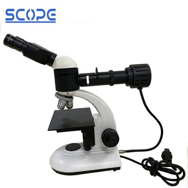 Quadplex Nosepiece Upright Metallurgical Microscope Reflecting Halogen