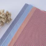 Custom Breathable Single Jersey Knit Fabric , 140g 100 Cotton Striped Fabric
