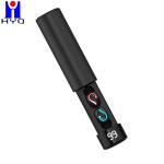 Digital Display Power Bank Earphones Cylindrical Black Battery Case Little Bean