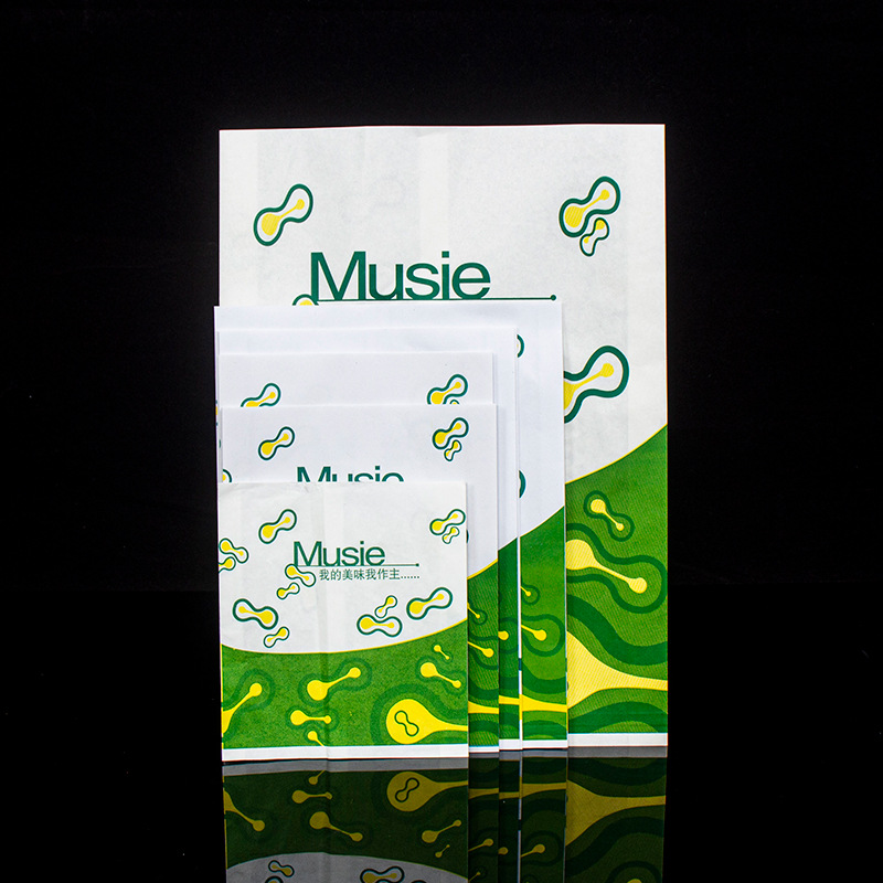 Custom Size Small Large White Kraft Paper Bags for Takeaway Delivery Gravure Printing