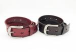 Brown / Red Color Stamped Leather Belt , Custom Leather Belts 3.3cm Width