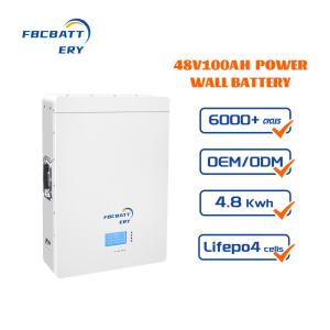 China Solar Power Wall 5kw Lithium Ion Battery , Lifepo4 24v 200ah Solar Battery Pack factory