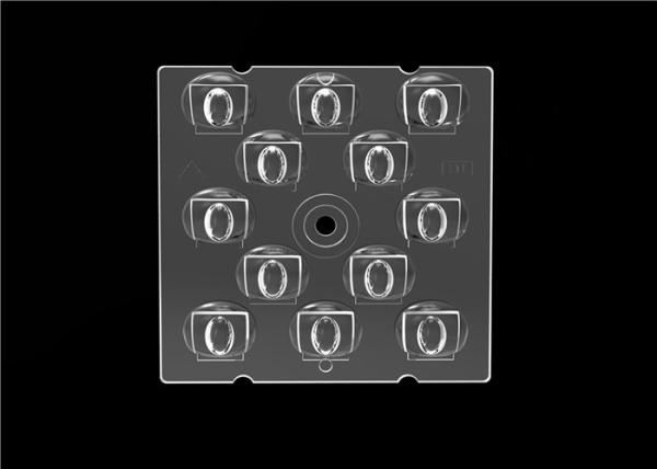 China High Efficiency 93% Power LED Lens , 12 In 1 Square LED Lens For LED Lamp factory