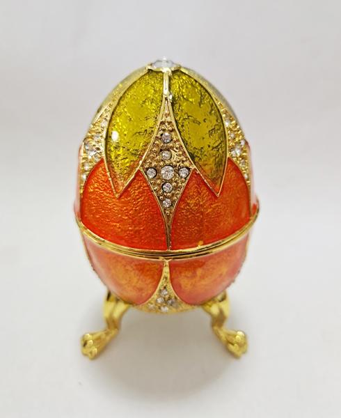 Luxury Faberge Easter Eggs Elegant Enamel jewlery box Crystal Egg Trinket box