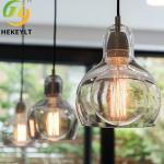 Nordic Smoky E26 Glass Pendant Light Fashionable Indoor Decoration