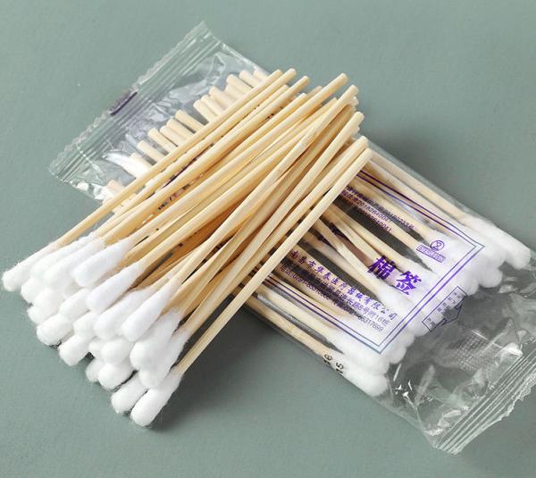 MS05 10cm Disposable cotton swab sterile cosmetic single head medical wooden
