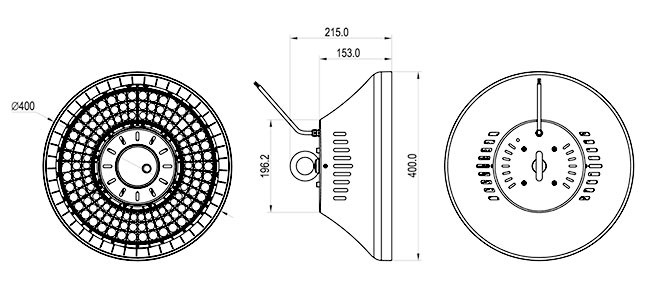 180W Commercial UFO LED High Bay Light 6000K Smart Light Sensor Type
