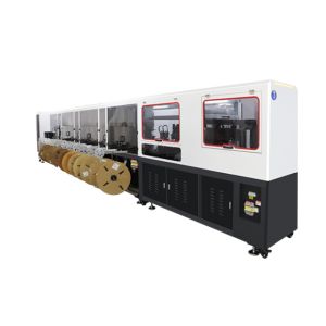 380V 170NL/Min Terminal Crimp Machine , PLC Automatic Wire Terminating Machine