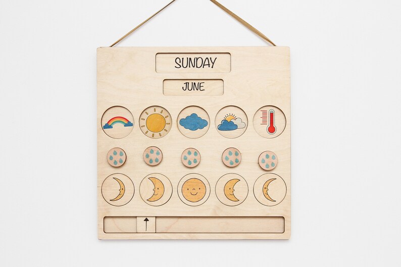 Weather Wooden Calendar Waldorf Learning Homeschooling Daily Calendar Chart