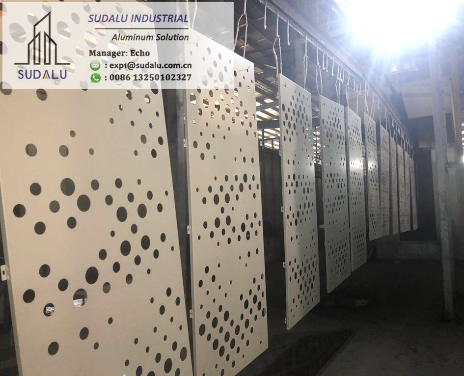 SUDALU Outdoor Aluminum CNC punching Perforated Panel RAL Color Aluminum Facade Cladding Panel Decoration Metal Panel