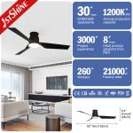 Manufacture Fan Low Profile Dimmable Led Ceiling Fan With ABS Blade Black