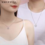 15.7in 8g Sterling Silver Jewelry Necklaces Lovers Deer Antler Pendant ODM