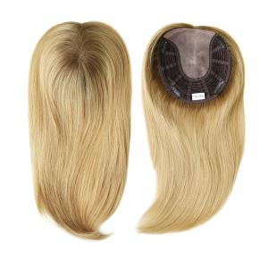 China 100% European Virgin Hair women Mono hair topper natural color double drawn full end full coverage mono wefted Topper factory