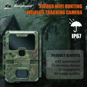 China KW866 WIFI Hunting wildlife trail Camera waterproof IP67 OEM/ODM 512GB Storage SD Memory Card 32MP 4K easy use factory