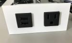 Hidden Desktop Power Sockets With 1 Outlet / 2 USB Ports , Stainless steel