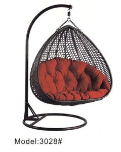 China Living room furniture rattan wicker resin swing bed chair love swings---3028 factory