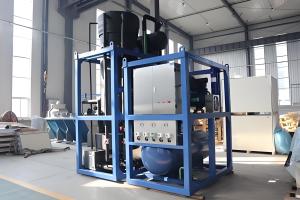 China Stainless Steel Industrial Ice Machines 380V 50Hz With 500 Kg Ice Bin Capacity factory