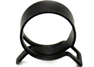 China 25mm Diameter Black Plated Single Ear Stepless Hose Clamps factory