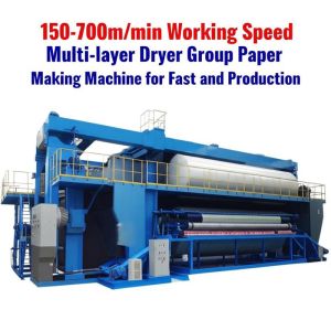 China 150-700m/min Working Speed Multi-layer Dryer Group Paper Making Machine for Fast and Production factory