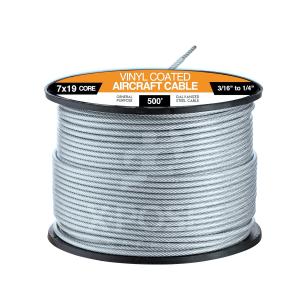 China High Strength 1770MPa 7x19 Galvanized Steel Aircraft Cable 3/16&quot; 1/4&quot; For Pulley Systems Or Winch Rings Cold Heading Steel factory