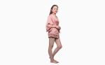 Woman Ladies Satin Pyjamas Coral Satin Cami Dress Wide Lace At Hem
