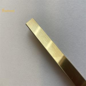 China 201 304 Decorative Stainless Steel Tile Trim T Shape Gold Hairline Finished factory