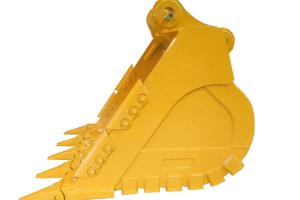 China Heavy Duty Q355B NM450 Excavator Bucket With Rock Teeth 1.5cbm Capacity 1200mm Cutting factory
