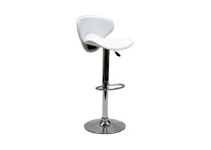 China White Height Adjustable Swivel PU Leather Round Bar Stools factory