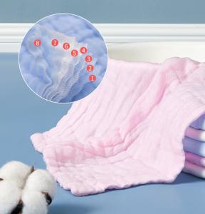 China Eight Layers 100 Cotton Gauze Fabric For Swaddling Skin Friendly factory