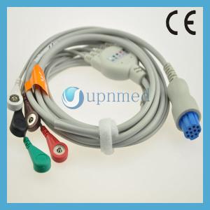 China Datex one piece 5 lead clip ecg cable,round 10 pins factory
