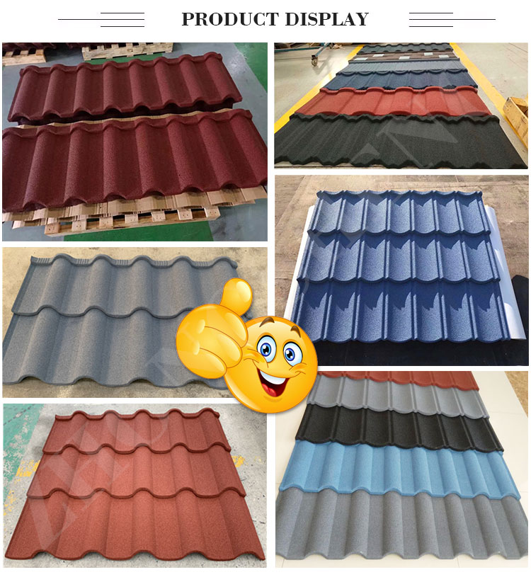 Waterproof and Fireproof Function 1340mm*420mm Colorful Stone Coated Metal Roof Tile Roofing Sheet for Latest Designs