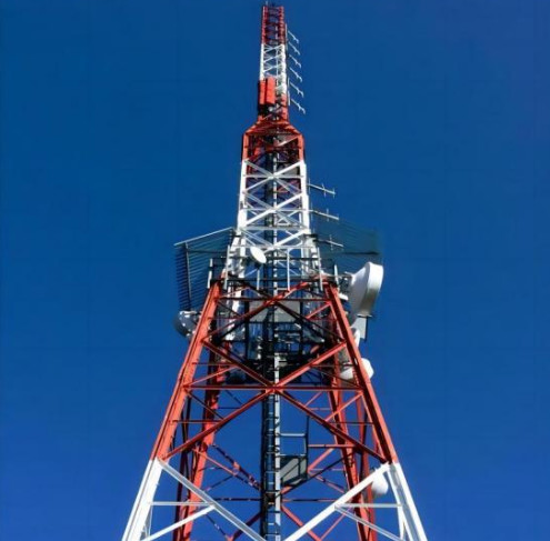 Hot Dip Galvanized 4 Leg Steel Lattice Tower For Telecom Base Station And Microwave Antenna Mounting