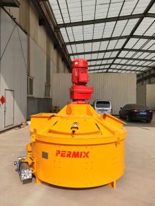 China 1200kgs Orange Planetary Cement Mixer 1-3 Discharging Doors PMC500 factory