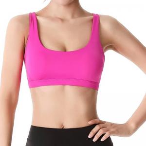 China Fashionable Breathable Strappy Cross Back Sexy Padded Yoga Sport Bra for Women on sale