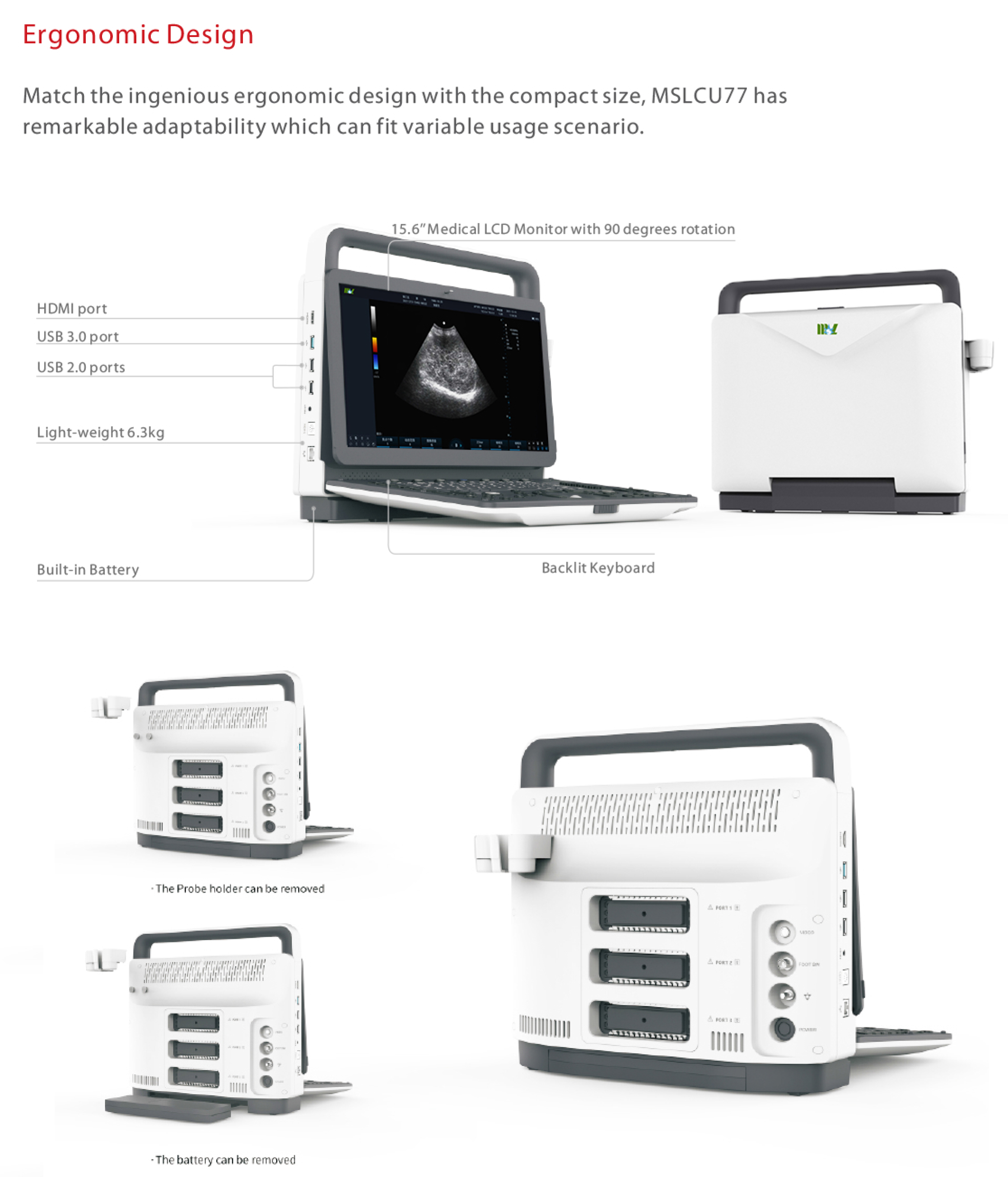 Best Price CW, TDI , PDI Handheld Portable Ultrasonido 3D 4D Veterinary Doppler Ultrasound Machine