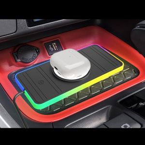 Black RGB Car Wireless Charging Pad For Apple IPhone/Watch 9V/2A Input Power