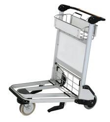 China Durable Airport Baggage Trolley , Airport Push Cart Three - Wheel Nature Rubber factory