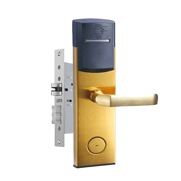 RFID Electronic Key Card Locks DC6V FCC Stainless Steel For Hotel Room