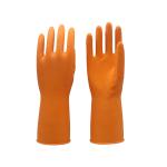 Anti Oil Reusable Long Flock Lined Rubber Gloves , Cotton Lined Dish Gloves