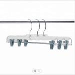 Transparent Trouser Clip Hangers 11 Inches Plastic Clothes Hangers With Clips